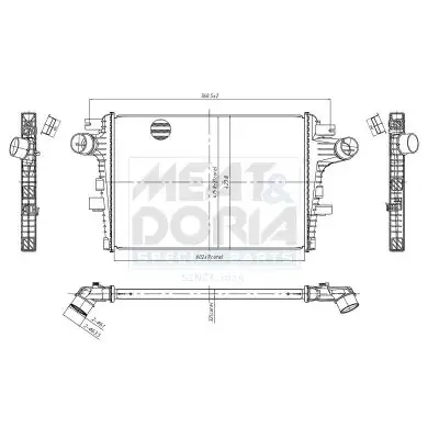 MEAT & DORIA ALFA ROMEO Інтеркулер 159 JTD 1.8-2.0 05-, SPIDER 1.8, 2.0, 2.4 06- Meat & Doria 995304 (фото 1)