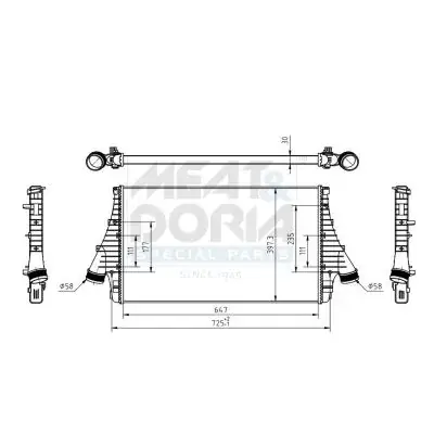 MEAT & DORIA FIAT Інтеркулер CROMA 05-, CADILLAC, OPEL meat & doria 995306