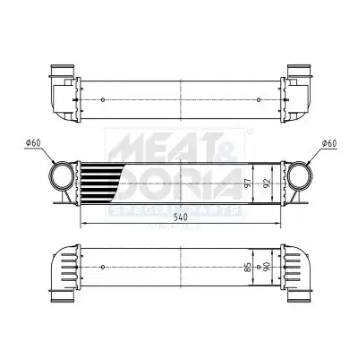 MEAT & DORIA BMW Інтеркулер 5 E39, 7 E38 2.0d/4.0d meat & doria 995359