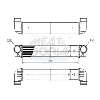 MEAT & DORIA BMW Інтеркулер 5 E39, 7 E38 2.0d/4.0d meat & doria 995359