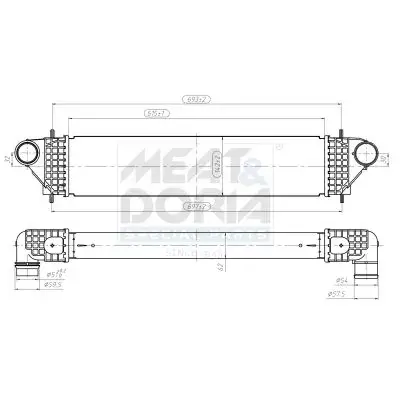 MEAT & DORIA MITSUBISHI Радіатор інтеркулера OUTLANDER III (GG_W, GF_W, ZJ, ZL, ZK) 2.2 DI-D (GF6W) 12-22 meat & doria 995429
