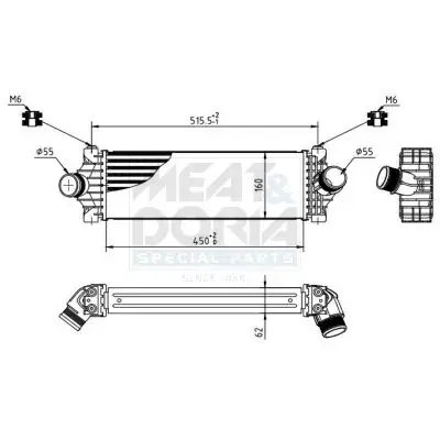 MEAT & DORIA FORD Інтеркулер TOURNEO CUSTOM V362, TRANSIT V363 meat & doria 995453