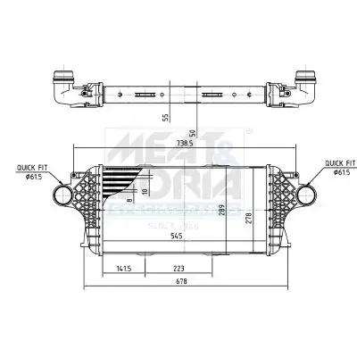 MEAT & DORIA DB Інтеркулер GL-CLASS (X166) 12-, GLE (W166) 15-, M-CLASS (W166) 11- meat & doria 995490