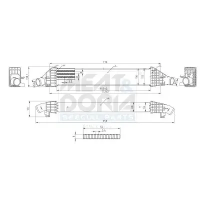 MEAT & DORIA FIAT Радіатор інтеркулера FREEMONT (345_) 2.0 JTD 11-15 meat & doria 995537