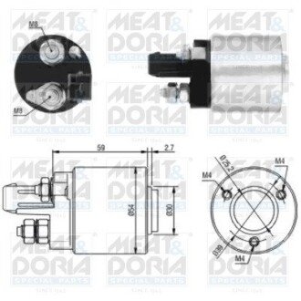 MEATDORIA AUDI Магнітний перемикач стартера A3 (8L1) 1.6 00-03, SEAT AROSA (6H1) 1.4 TDI 00-04, SKODA OCTAVIA I (1U2) 1.6 97-07, VW BORA I (1J2) 1.9 TDI 00-05 meat & Doria 46105