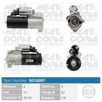 MEATDORIA AUDI Стартер A4 B7 2.0 TDI 06-, A6 C6 Avant 2.0 05-, SEAT, SKODA meat & Doria 5010097