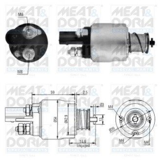 MEATDORIA AUDI Втягуюче реле стартера A3 (8P1) 2.0 TDI 06-12, A4 B6 (8E2) 2.4 01-04, SEAT ALTEA XL 1.6 06-, SKODA FABIA II (542) 1.6 07-14, OCTAVIA II Combi 2.0 TDI 06-10 meat & Doria 46126 на Ситроен С5 х7