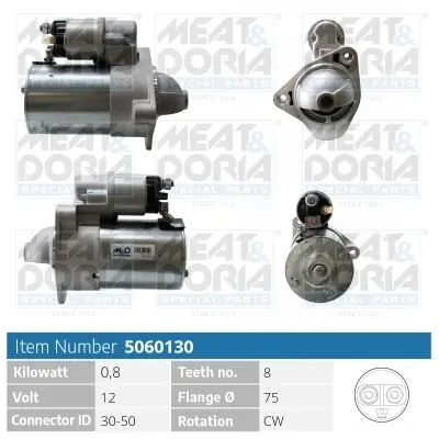 MEATDORIA CHEVROLET Стартер Aveo 1.2 05-, Matiz 1.0 05- meat & doria 5060130