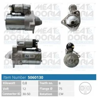 MEATDORIA CHEVROLET Стартер Aveo 1.2 05-, Matiz 1.0 05- meat & doria 5060130