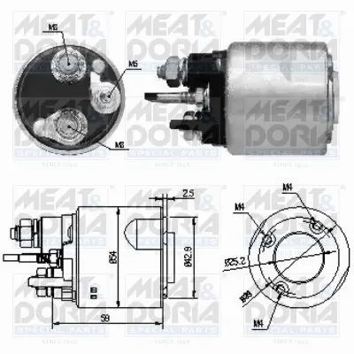 MEATDORIA DACIA Втягуюче реле стартера LOGAN 1.5 dCi 07-11, RENAULT CLIO III (BR0/1, CR0/1) 1.5 dCi 05-12 Meat & Doria 46159 (фото 1)