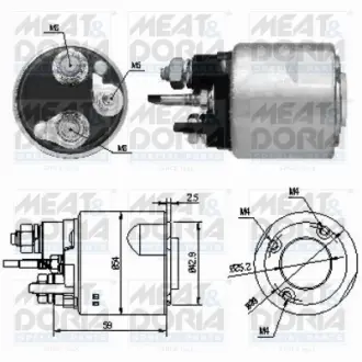 MEATDORIA DACIA Втягуюче реле стартера LOGAN 1.5 dCi 07-11, RENAULT CLIO III (BR0/1, CR0/1) 1.5 dCi 05-12 meat & doria 46159