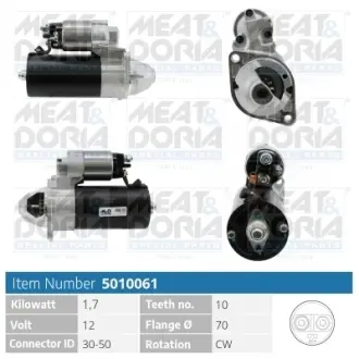 MEATDORIA DB Стартер A-CLASS (W168) A 170 CDI (168.009, 168.109) 01-04 Meat & Doria 5010061