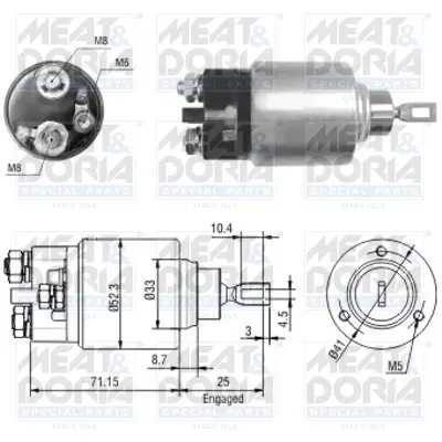 MEATDORIA DB Втягивающее реле стартера W202/210 VW LT 2,3 96- meat & doria 46044