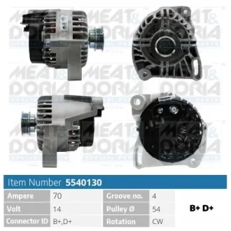 MEATDORIA FIAT Генератор 500 1.2 (312AXA1A) 07-, FORD, LANCIA, ALFA ROMEO meat & doria 5540130