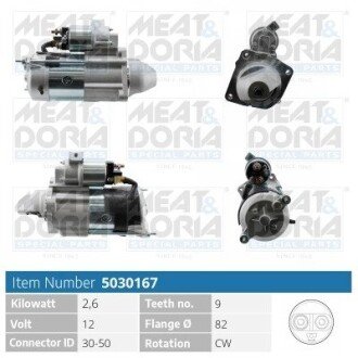 MEATDORIA FIAT Стартер DUCATO 2.8 JTD 01-, PEUGEOT BOXER 2.8 HDi 01-06 meat & Doria 5030167 на Вольво Xc70