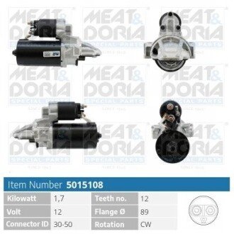 MEATDORIA FORD Стартер TRANSIT V363 2.2 13-, TRANSIT 2.2 11- meat & Doria 5015108 на Пежо 408