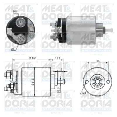 MEATDORIA FORD Втягуюче реле стартера FIESTA V 1.25 16V 03-08, FOCUS II 1.4 04-12, MAZDA 2 (DY) 1.4 03-07, VOLVO S40 II 1.6 05-12 Meat & Doria 46104 (фото 1)