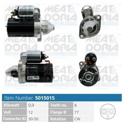 MEATDORIA HYUNDAI Стартер ACCENT II (LC) 1.3 00-05, KIA CERATO I (LD) 1.6 04-07 Meat & Doria 5015015 (фото 1)