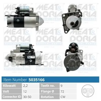 MEATDORIA OPEL Стартер MOVANO A 2.5 98-, RENAULT MASTER II Фургон (FD) 2.8 dTI 98-01 Meat & Doria 5035166 (фото 1)