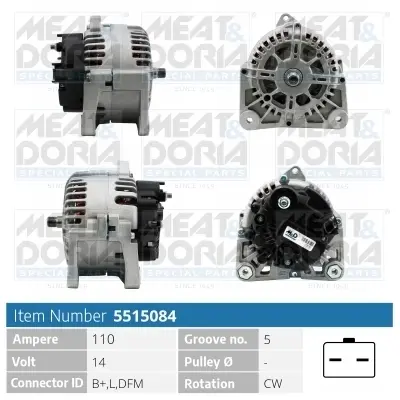 MEATDORIA RENAULT Генератор CLIO II 1.5 dCi 03-05, DACIA, NISSAN Meat & Doria 5515084 (фото 1)
