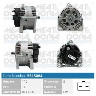 MEATDORIA RENAULT Генератор CLIO II 1.5 dCi 03-05, DACIA, NISSAN meat & doria 5515084