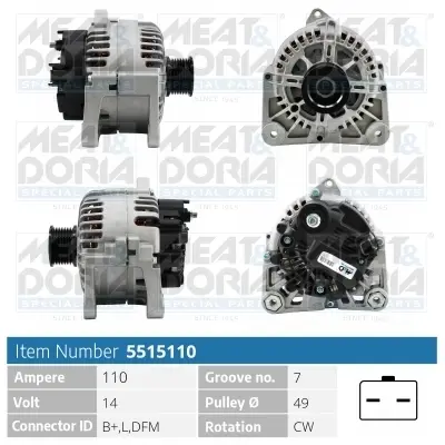 MEATDORIA RENAULT Генератор LAGUNA II (BG0/1_) 1.9 dCi (BG05) 04-05 meat & doria 5515110