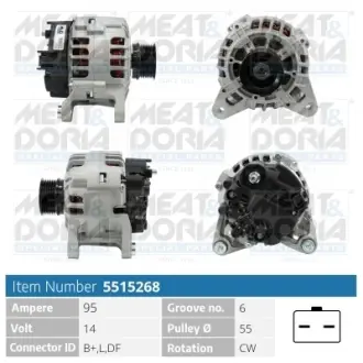MEATDORIA RENAULT Генератор LOGAN I (LS_) 1.6 04-, DACIA meat & doria 5515268