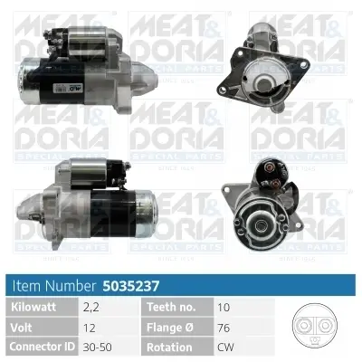 MEATDORIA RENAULT Стартер Espace IV,Grand Scenic III,Laguna II,III,Master III,Megane III,Trafic II,Opel Vivaro,Movano,Nissan meat & doria 5035237