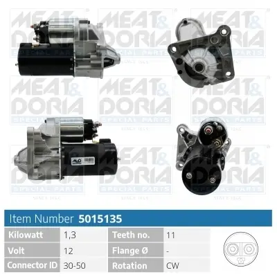 MEATDORIA RENAULT Стартер LAGUNA II (BG0/1_) 1.9 dCi (BG08, BG0G) 01-07 meat & doria 5015135