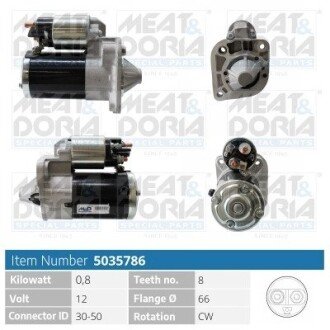 MEATDORIA RENAULT Стартер LOGAN I (LS_) 1.6 04-, DACIA meat & Doria 5035786