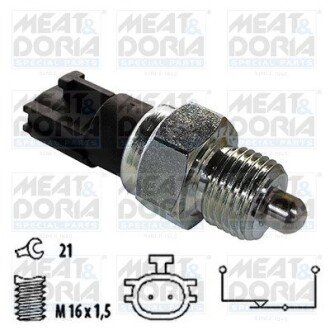 MEATDORIA RENAULT Выключатель света заднего хода (черный) Megane 02-, NISSAN Almera, Primera, Qashqai, X-Trail. meat&Doria 36042