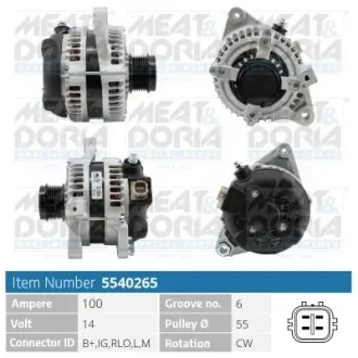 MEATDORIA TOYOTA Генератор AURIS 1.6 09-12, RAV 4 III 2.0 4WD 08-13 meat & doria 5540265