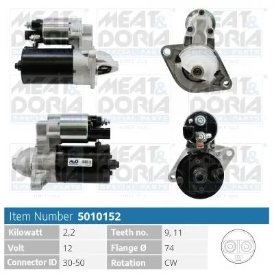 MEATDORIA TOYOTA Стартер AVENSIS 1.6 VVT-i 00-03 meat & doria 5010152