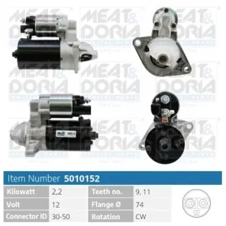 MEATDORIA TOYOTA Стартер AVENSIS 1.6 VVT-i 00-03 meat & doria 5010152