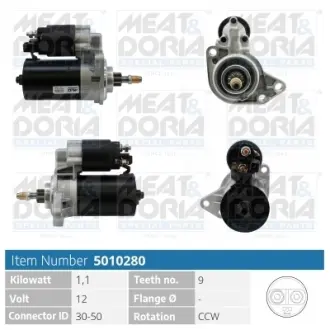 MEATDORIA VW стартер Golf II,III, Jetta II, Passat -96 Meat & Doria 5010280