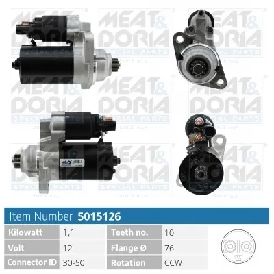 MEATDORIA VW стартер Golf,Jetta 05-,Skoda,Seat,Audi meat & doria 5015126