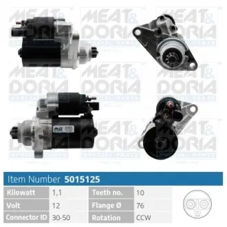 MEATDORIA VW стартер Golf,Polo,Skoda Fabia,Octavia,Seat,Audi Meat & Doria 5015125