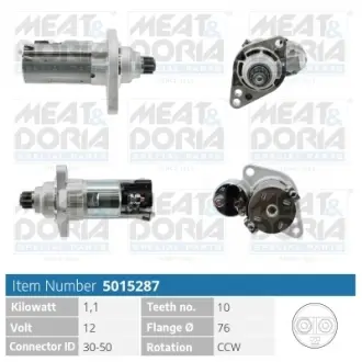 MEATDORIA VW стартер Passat,Caddy III,Golf VI,Passat,Touran,Skoda Octavia,Yeti 1.2/2.0TDI 03- meat & doria 5015287 Фольксваген Гольф 6