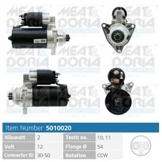 MEATDORIA VW стартер Transporter T4 1.9D/TD, 1.5 TDI Meat & Doria 5010020