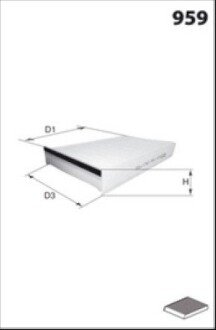 Фільтр салону (аналогWP9308/LA387) mecafilter EKR7236