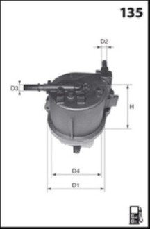 Фільтр палива OEM Mazda (аналогWF8302/KL779) mecafilter ELG5242