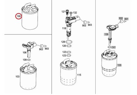 Паливний (топливный) фільтр mercedes 6460920501 на Мерседес Clk
