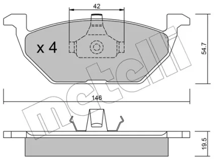 Комплект гальмівних колодок (дискових) metelli 2202110 Сеат Леон