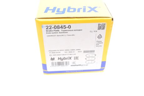 Комплект гальмівних колодок (дискових) metelli 2208450