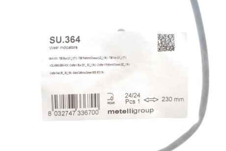 Датчик зносу гальмівних колодок metelli SU364