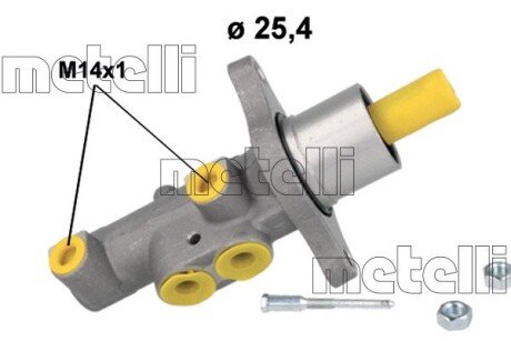 Циліндр гальмівний (головний) metelli 05-1185 на Форд Фокус 3