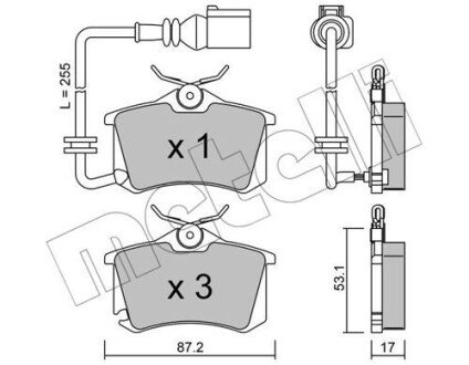 Комплект гальмівних колодок (дискових) metelli 22-0100-4