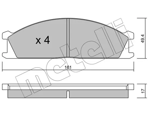 Комплект гальмівних колодок (дискових) metelli 22-0107-0
