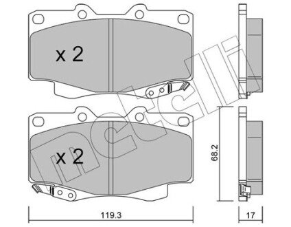 Комплект гальмівних колодок (дискових) metelli 22-0129-1