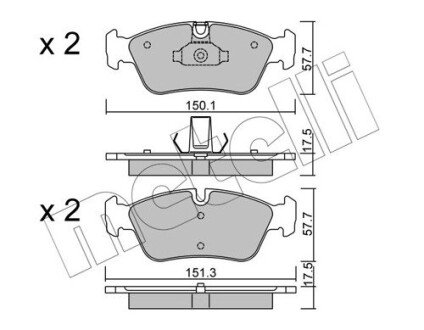 Комплект гальмівних колодок (дискових) metelli 22-0260-0